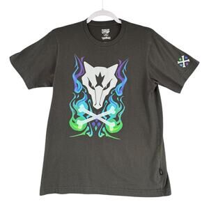 Pokemon Grey Alolan Marowak Short Sleeve Crew Graphic T-Shirt Extra‎ Small